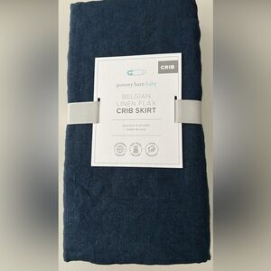 Pottery Barn Baby Toddler Belgian Linen Crib Skirt